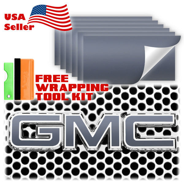 6pcs 4"x6" Ultra Matte GMC Emblem Overlay Vinyl Wrap