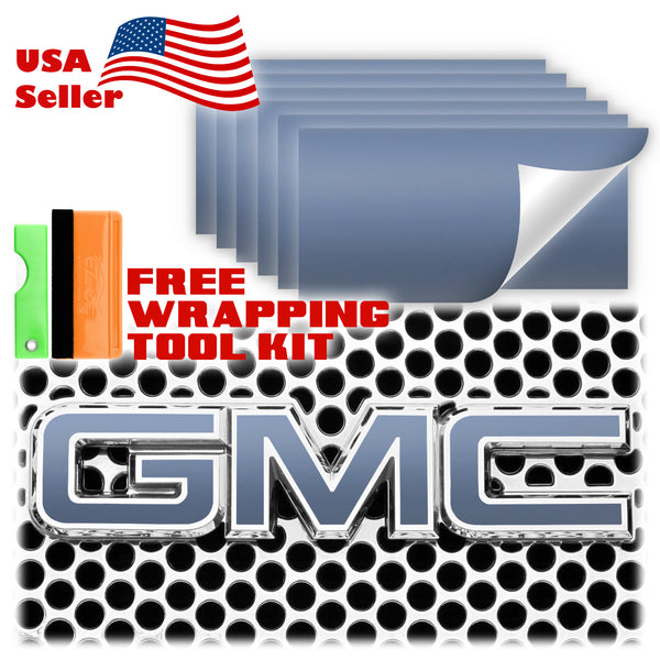 6pcs 4"x6" Ultra Matte GMC Emblem Overlay Vinyl Wrap