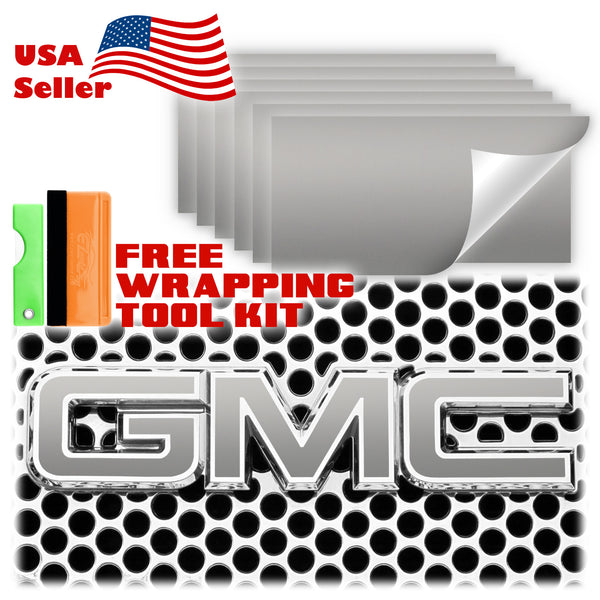 6pcs 4"x6" Ultra Matte GMC Emblem Overlay Vinyl Wrap