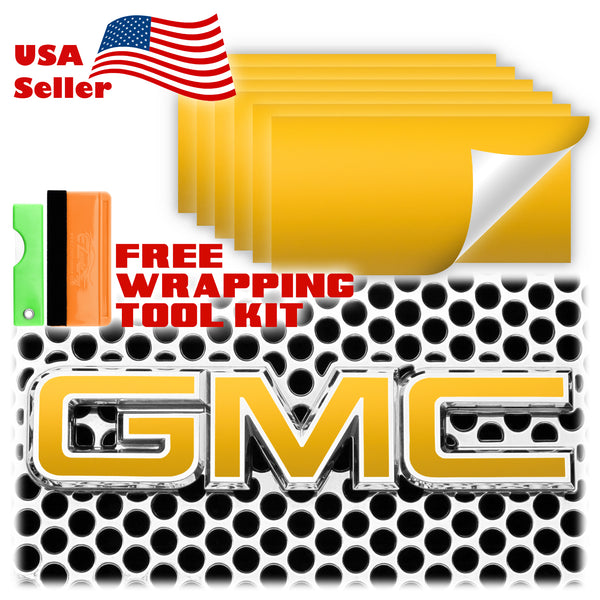 6pcs 4"x6" Ultra Matte GMC Emblem Overlay Vinyl Wrap
