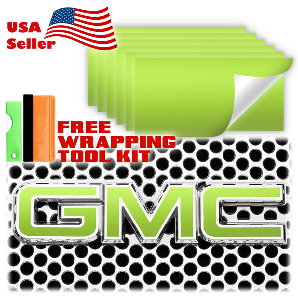6pcs 4"x6" Ultra Matte GMC Emblem Overlay Vinyl Wrap