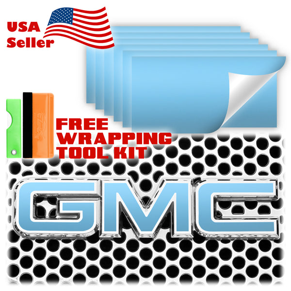 6pcs 4"x6" Ultra Matte GMC Emblem Overlay Vinyl Wrap
