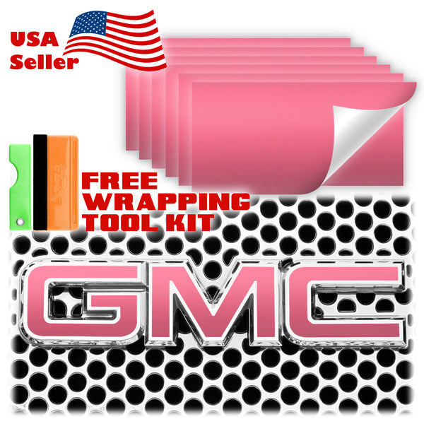6pcs 4"x6" Ultra Matte GMC Emblem Overlay Vinyl Wrap
