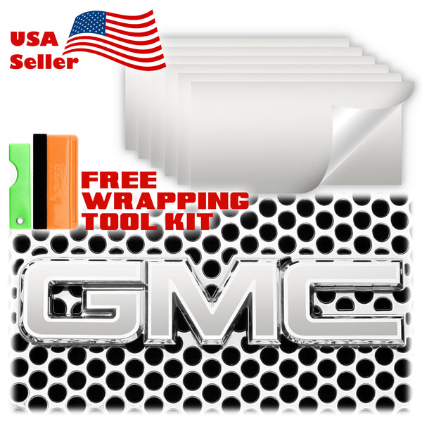 6pcs 4"x6" Ultra Matte GMC Emblem Overlay Vinyl Wrap