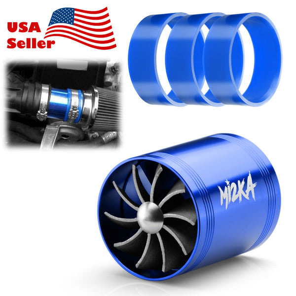 Turbine Air Intake Double Turbo Fan System 2.5"-3.0" (Black / Blue / Neo Chrome / Red / Silver)