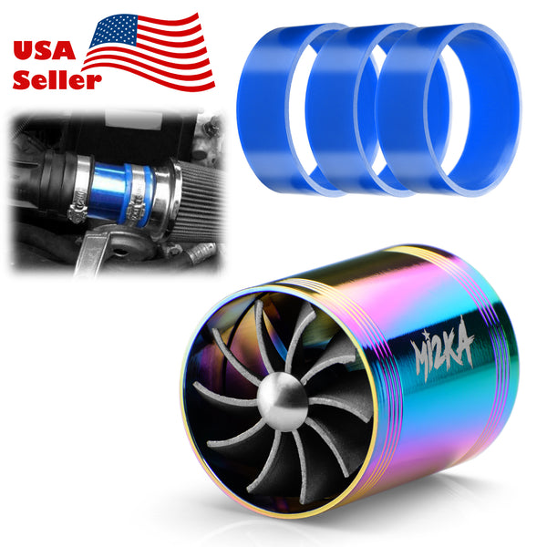 Turbine Air Intake Double Turbo Fan System 2.5"-3.0" (Black / Blue / Neo Chrome / Red / Silver)