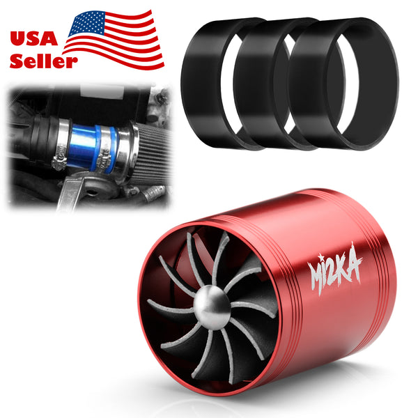 Turbine Air Intake Double Turbo Fan System 2.5"-3.0" (Black / Blue / Neo Chrome / Red / Silver)