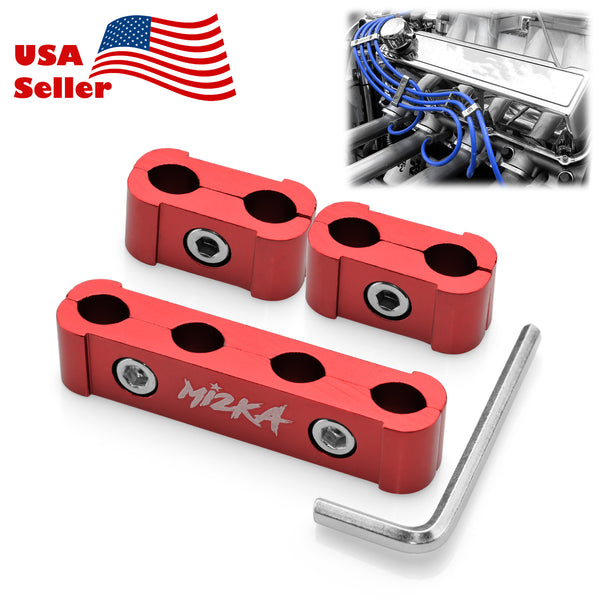 3pc Aluminum Spark Plug Wire Separator (Black / Blue / Bronze / Champagne Gold / Gold / Gray / Green / Neo Chrome / Orange / Purple / Red / Silver)