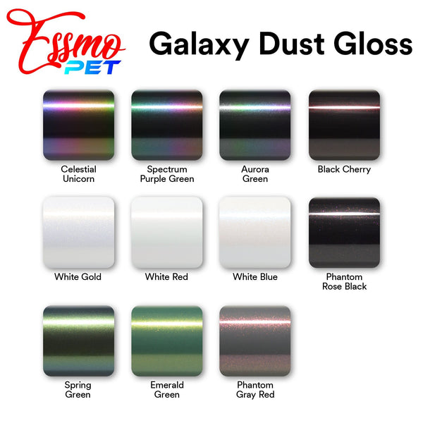 PET Galaxy Dust Gloss Phantom Gray Red Vinyl Wrap