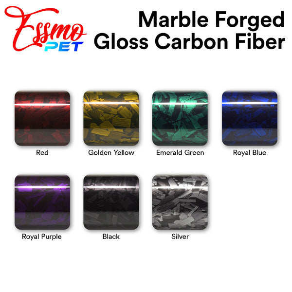 PET Marble Forged Gloss Carbon Fiber Textured Golden Yellow Vinyl Wrap