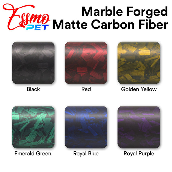 PET Marble Forged Matte Carbon Fiber Textured Royal Blue Vinyl Wrap