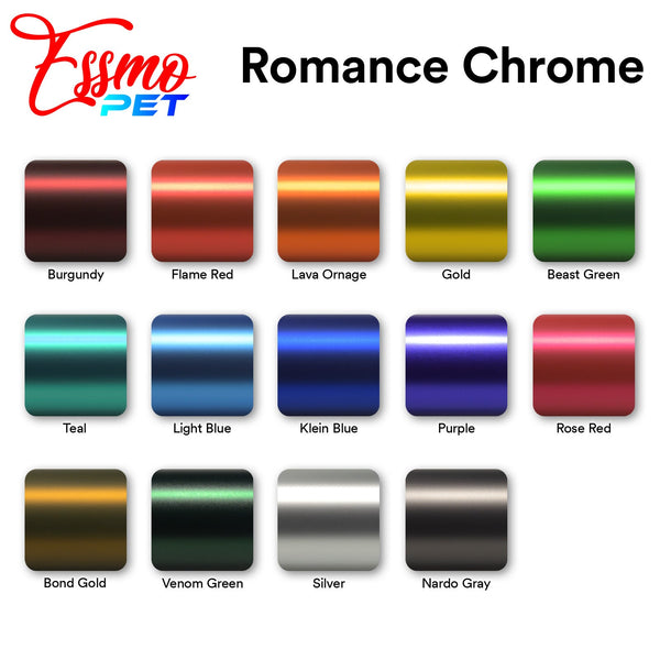 PET Romance Chrome Rose Red Vinyl Wrap