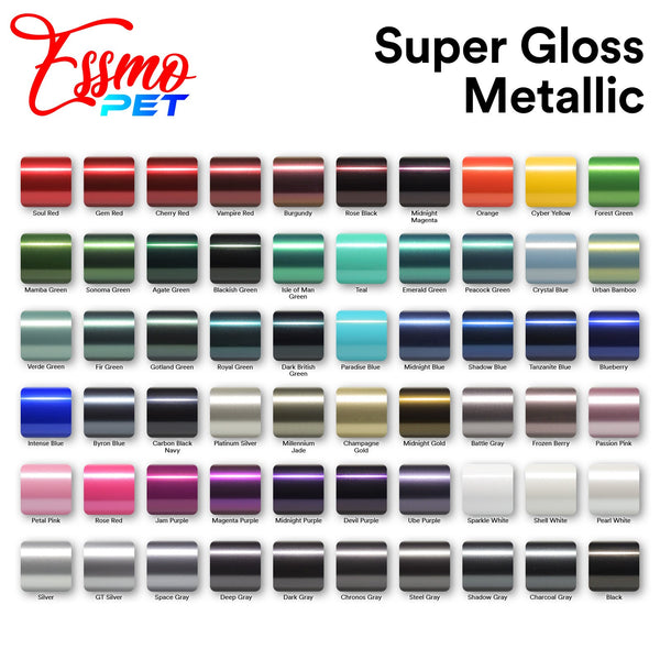PET Super Gloss Metallic GT Silver Vinyl Wrap