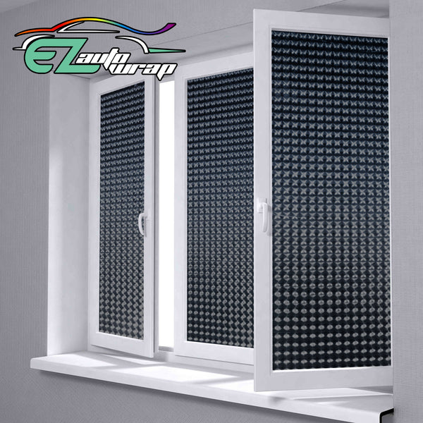 Frosted Film Cat Eye Style Black Glass Window