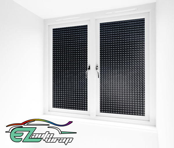 Frosted Film Cat Eye Style Black Glass Window