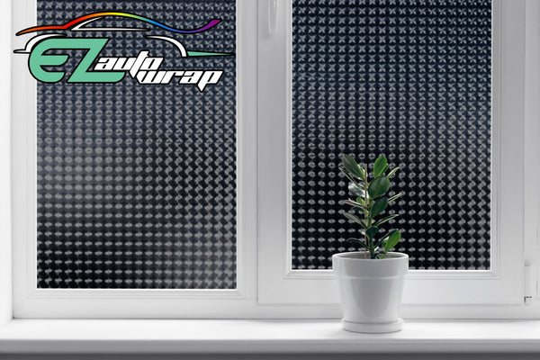 Frosted Film Cat Eye Style Black Glass Window