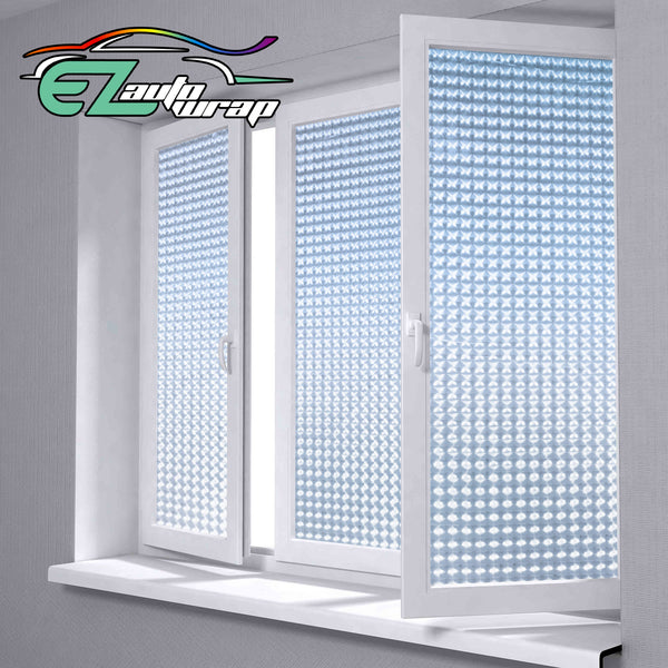 Frosted Film Cat Eye Style Clear Glass Window