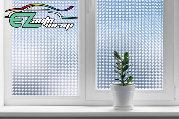 Frosted Film Cat Eye Style Clear Glass Window