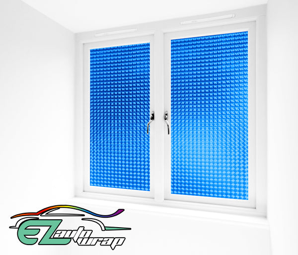 Frosted Film Cat Eye Style Intense Blue Glass Window