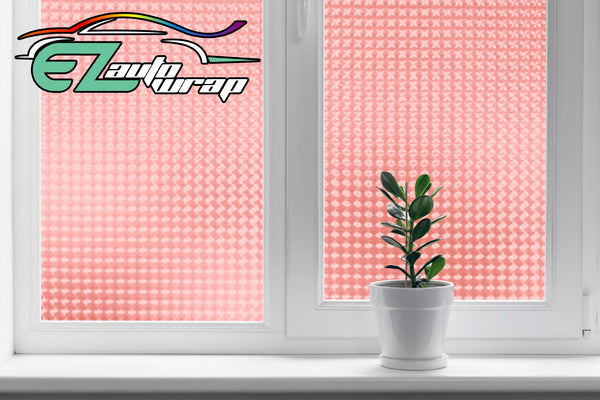 Frosted Film Cat Eye Style Orange Glass Window