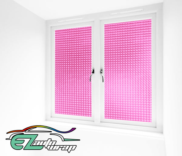 Frosted Film Cat Eye Style Pink Glass Window