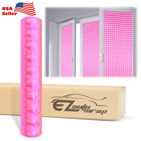 Frosted Film Cat Eye Style Pink Glass Window