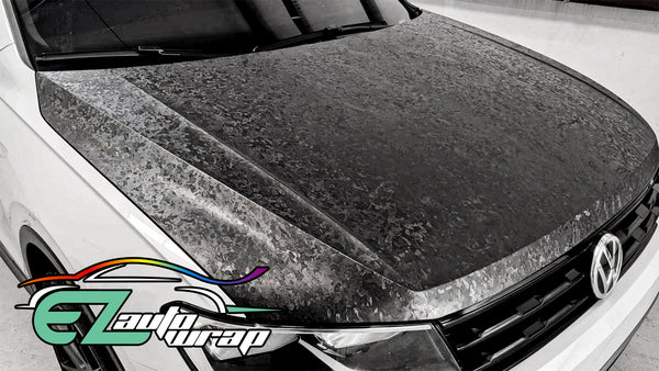 Forged Carbon Fiber Textured Black Matte Vinyl Wrap