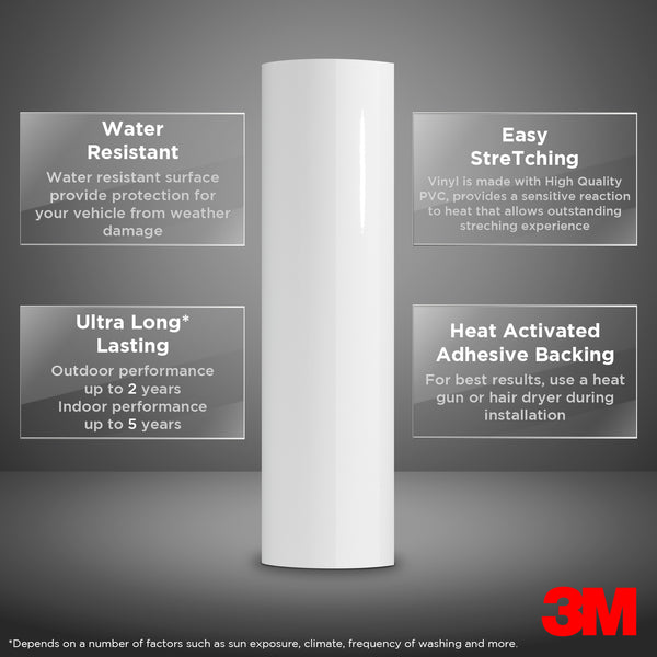 Genuine 3M 2080 Series G10 Gloss White Vinyl Wrap