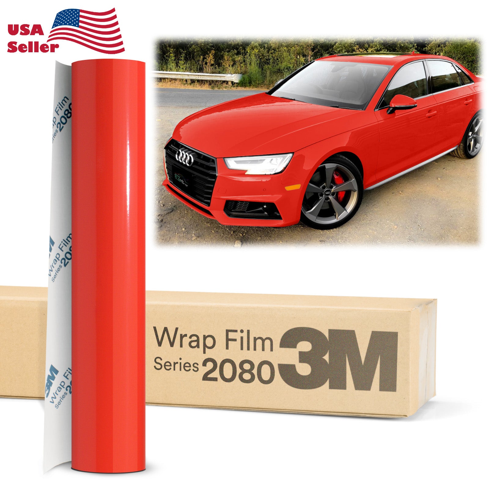 car wrap vinyl glossy red vehicle