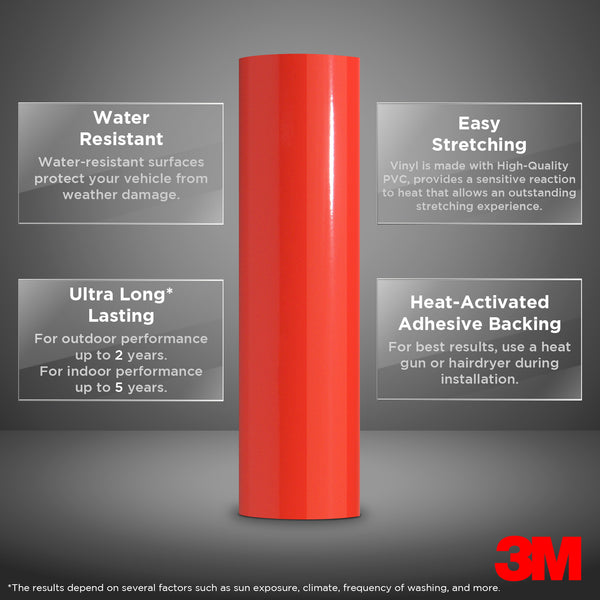 Genuine 3M 2080 Series G13 Gloss Hot Rod Red Vinyl Wrap