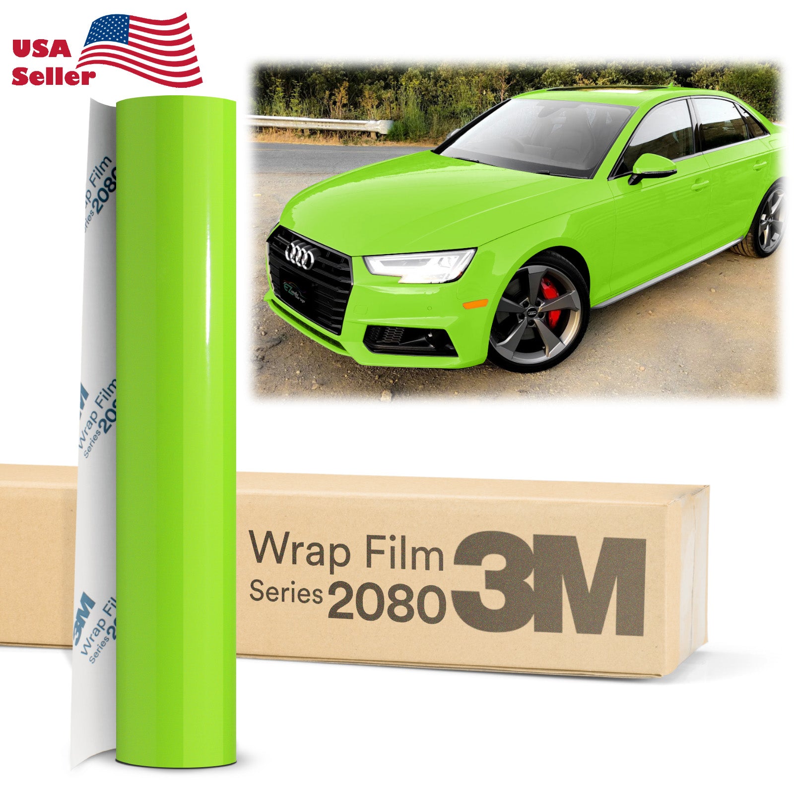Genuine 3M 2080 Series G16 Gloss Light Green Vinyl Wrap
