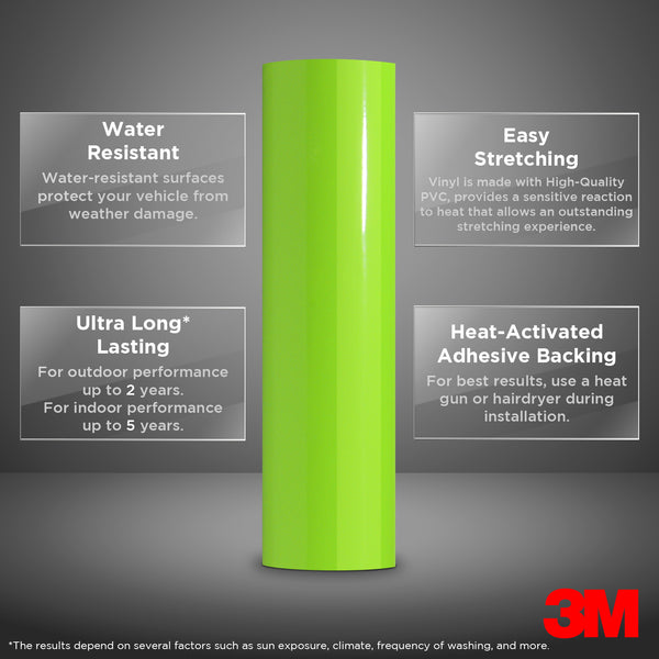 Genuine 3M 2080 Series G16 Gloss Light Green Vinyl Wrap