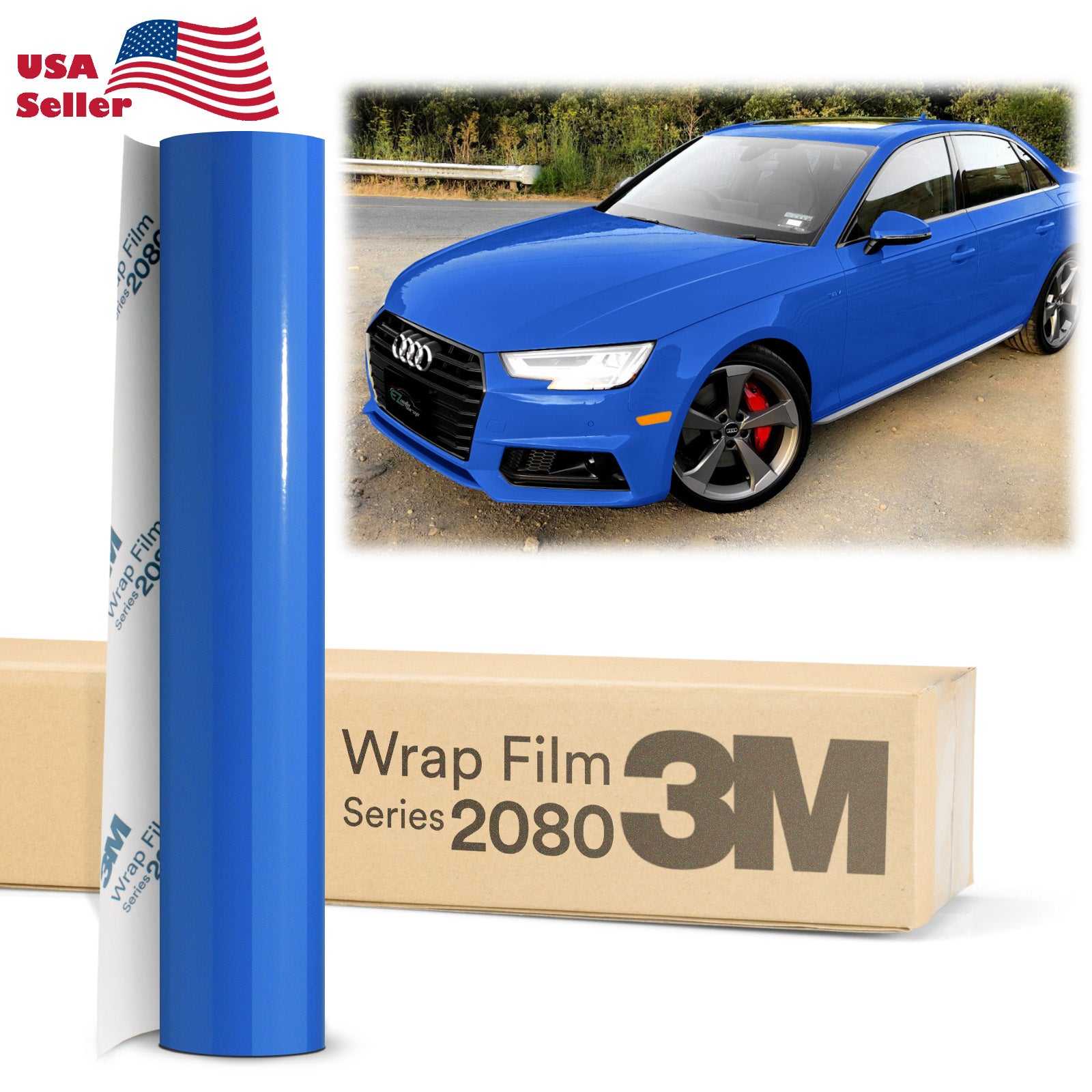 Genuine 3M 2080 Series G47 Gloss Intense Blue Vinyl Wrap