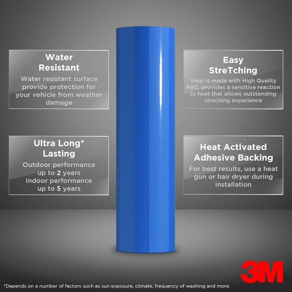 Genuine 3M 2080 Series G47 Gloss Intense Blue Vinyl Wrap