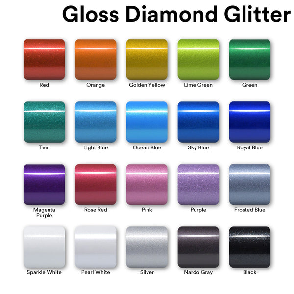 Gloss Diamond Glitter Red Vinyl Wrap
