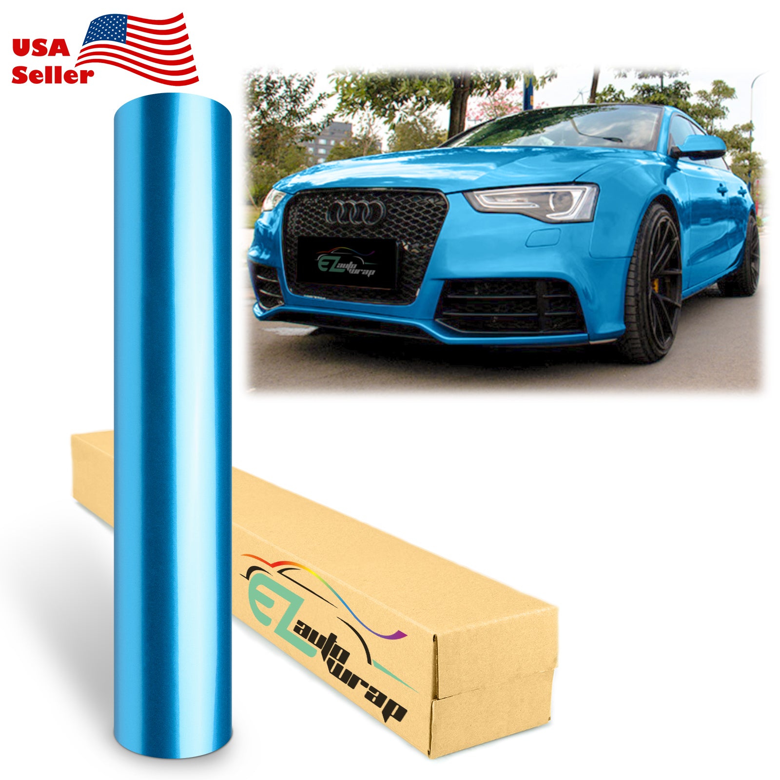 Gloss Metallic Light Blue Vinyl Wrap