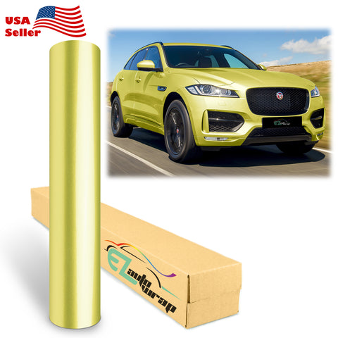 Gloss Metallic Neon Yellow Vinyl Wrap