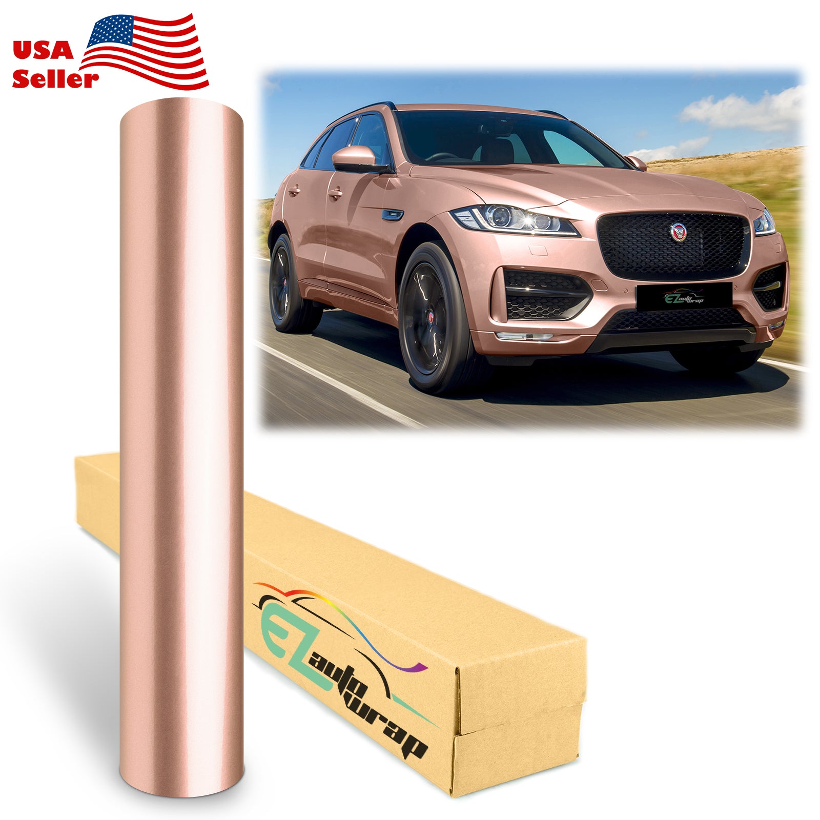 Gloss Metallic Rose Gold Vinyl Wrap