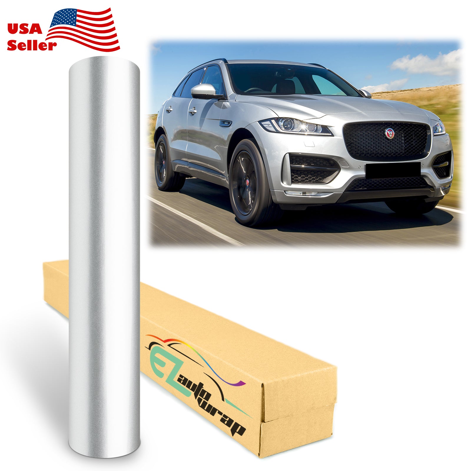 Gloss Metallic Silver Vinyl Wrap
