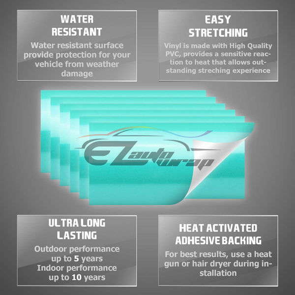 6pcs 4"x6" Super Gloss Metallic GMC Emblem Overlay Vinyl Wrap
