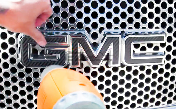 6pcs 4"x6" 3D Carbon Fiber Matte GMC Emblem Overlay