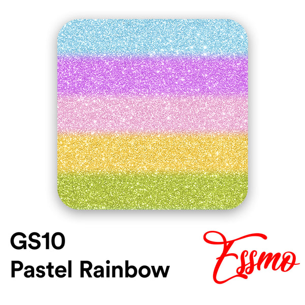 ESSMO™ Pastel Rainbow Glitter Stripes Heat Transfer Vinyl HTV GS10