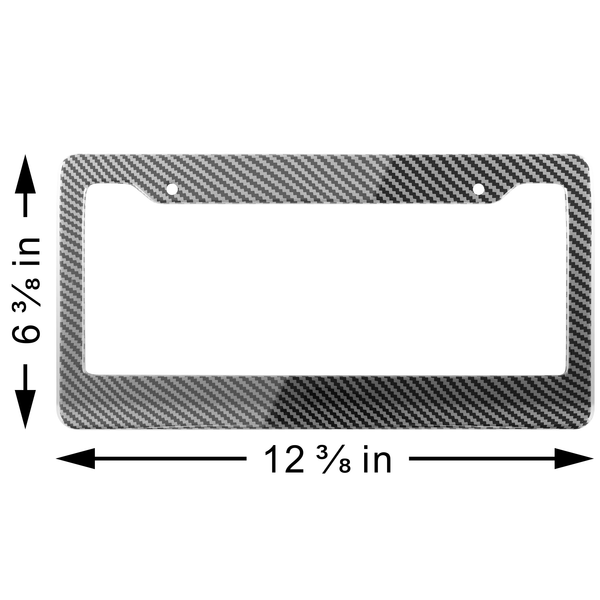 Plastic License Plate Frame Carbon Fiber Style (Black / Blue / Red / Silver)