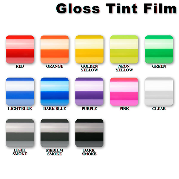 Extra Wide Glossy Taillight Headlight Dark Blue Tint Film
