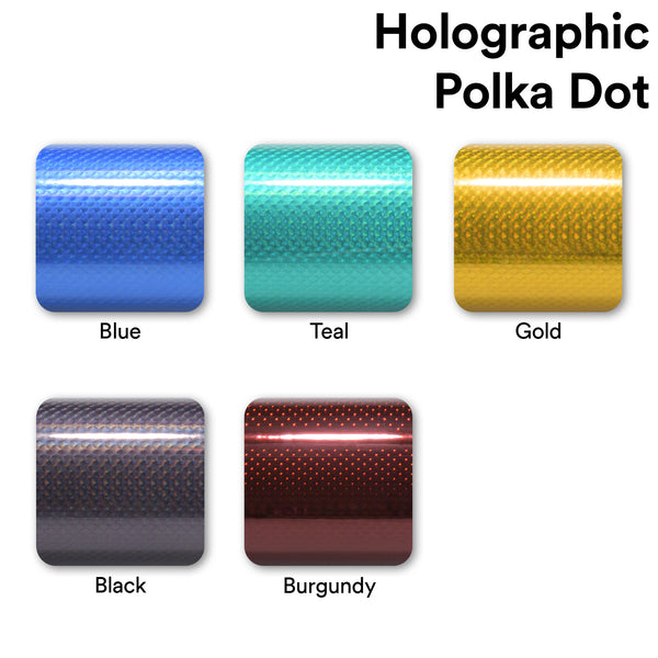 Holographic Polka Dot Gold Rainbow Vinyl Wrap
