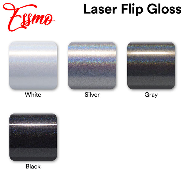 PET Laser Flip Gloss White Vinyl Wrap