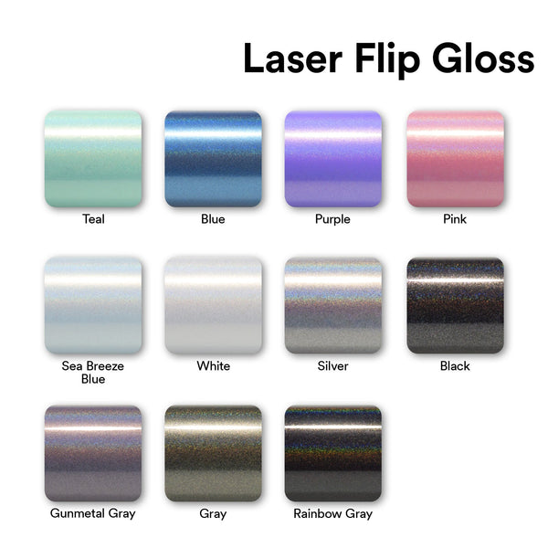 Laser Flip Gloss Gray Metallic Psychedelic Rainbow Holographic Vinyl Wrap