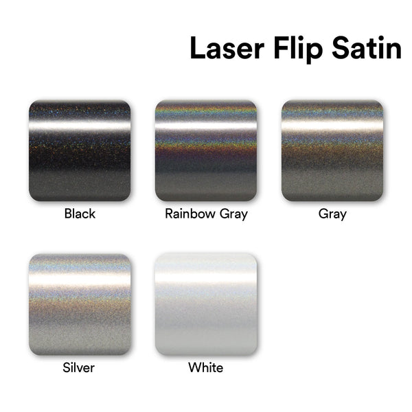 Laser Flip Satin White Metallic Psychedelic Rainbow Holographic Vinyl Wrap
