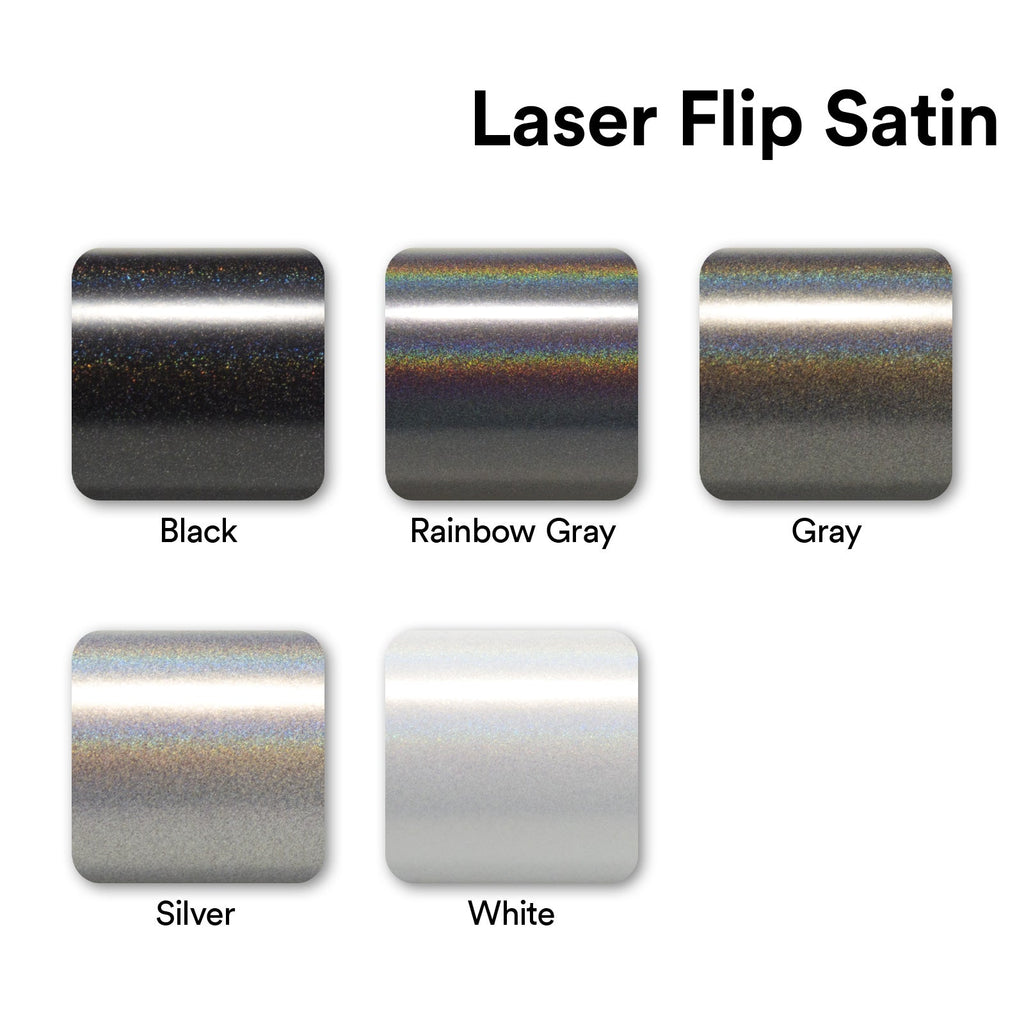 Laser Flip Satin Silver Metallic Psychedelic Holographic Vinyl