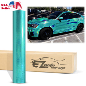 Holographic Polka Dot Teal Rainbow Vinyl Wrap